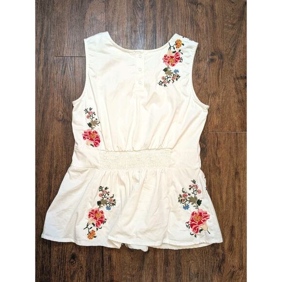 Sundance Top Womens Size S Small Peplum Sleeveless Belle Floral Embroidered Boho - Picture 6 of 10